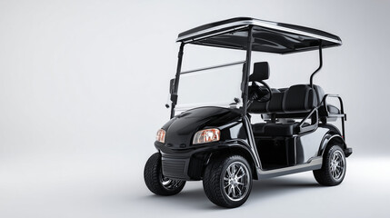 Black golf caddie standing on a green field, ready to carry golf clubs. Perfect for sports, golf equipment, outdoor activities, and leisure themes in clean composition.