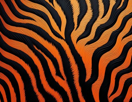 black and orange tiger stripe pattern a black tiger stripes pattern background with orange and black stripes for makeup design or print on fabric a textile texture with striped