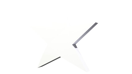 Bright white star, transparent background, precise cut-out for easy integration.