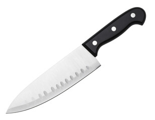 Minimalist Chef&rsquo;s Knife with Steel Blade, Isolated PNG on Transparent Background