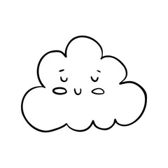 Cute Doodle of a Cloud with a Face Illustration in Simple Style