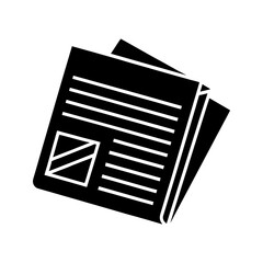 Stack of newspapers with visible headlines and images, modern news icon vector illustration