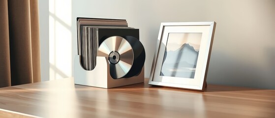 Still life of vinyl records