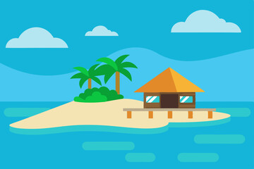 tropical island with clear blue water  a sandy 