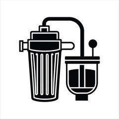 Water Filter Logo Vector in Clean Silhouette Style