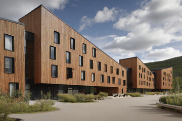 modern architectural facades showcase stunning blend of wood and metal highlighting innovative design