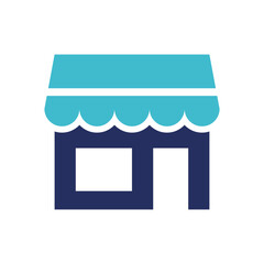 Flat vector illustration of a storefront or shop facade