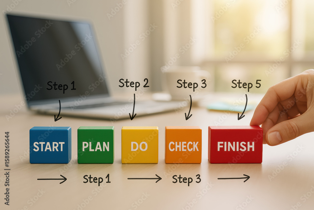 Poster a strategic workflow illustrates the progression from initial planning through execution and evaluat