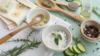 Natural spa ingredients for homemade skincare and beauty treatments