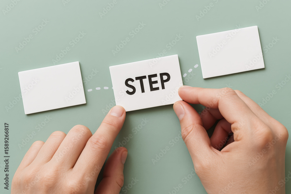 Poster progress is illustrated as hands arrange milestone cards on a path to visualize planning and strateg
