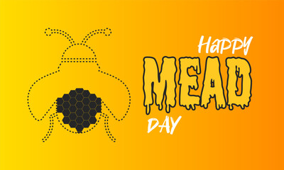 Happy Mead Day celebration background, honey wine festival concept, use for banner, card, poster, and event design template