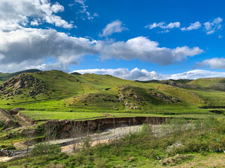 Obraz premium Mountain range in Tajikistan and Uzbekistan, Zarafshan range