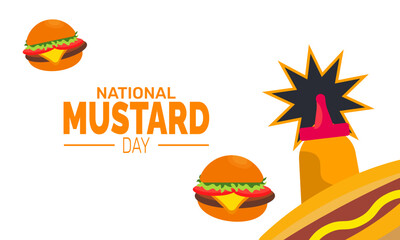 National Mustard Day celebration background, condiment and food lovers and event promotion materials, festival concept, use for banner, poster, flyer, and social media design