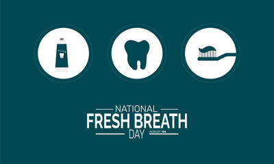 National Fresh Breath Day background template, oral hygiene and dental care concept, use for banner, flyer, card, and health promotion design