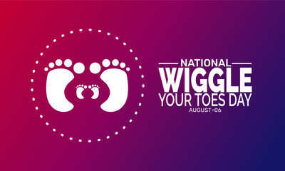 National Wiggle Your Toes Day concept, fun summer theme with feet and toes illustration, use for banner, greeting card, poster, and social media design
