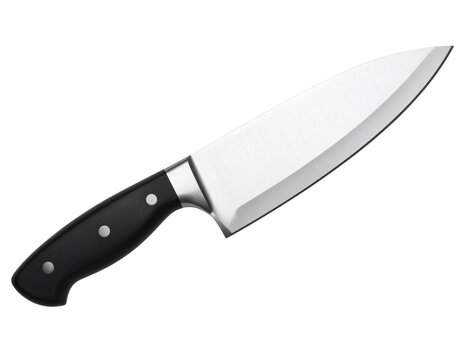 Angled View of Sharp Kitchen Knife with Reflection, Elegant Cutlery PNG