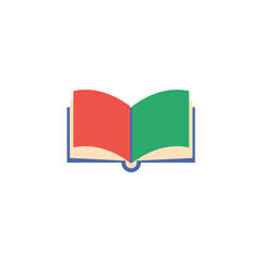 Open book vector icon: a symbol of education and knowledge, perfect for illustrating reading and learning