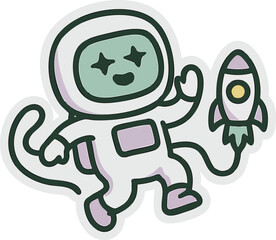 goofy sticker of a marshmallow astronaut