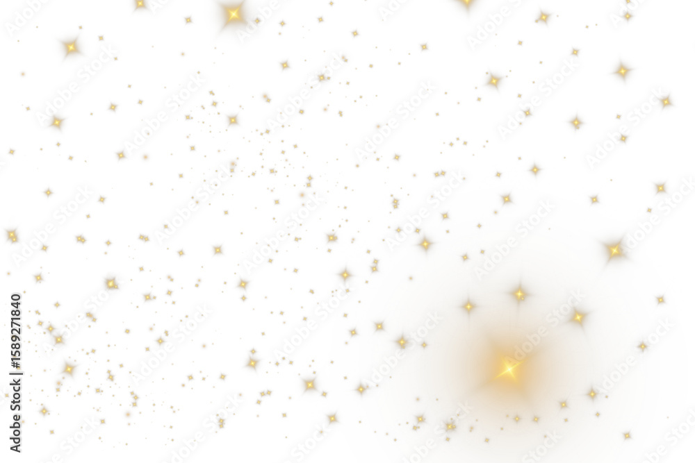 Aufkleber light effect with lots of shiny shimmering particles isolated on transparent background. vector star