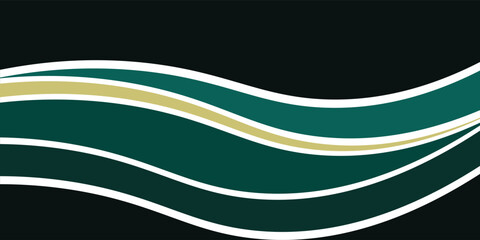 Luxury dark green abstract background vector. Dark emerald green abstract background with dynamic curves, gold lines, and screen layers.