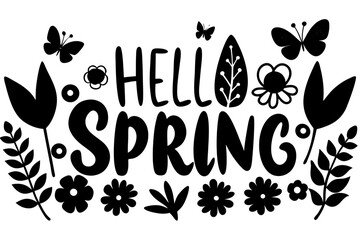 Vector art of silhouette of hello spiring 