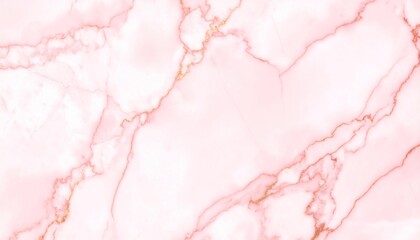 Soft Pink Marble Surface With Rose Gold Veins in Smooth Flowing Texture