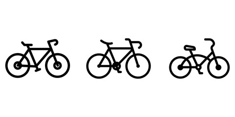 Obraz premium bicycle outline or line icon design bundle.