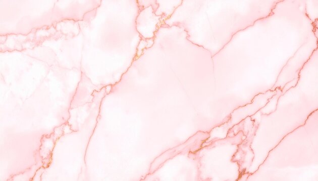Soft Pink Marble Surface With Rose Gold Veins in Smooth Flowing Texture