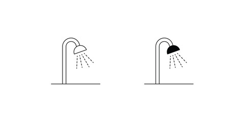 shower set icon with white background vector stock illustration