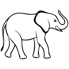 Elegant Line Art Illustration of an Elephant