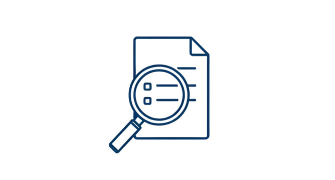 document search, search document icon, magnifier and file, paper with magnifier, file inspection, document review icon, search file vector, audit icon, magnifying glass vector, analysis document, docu