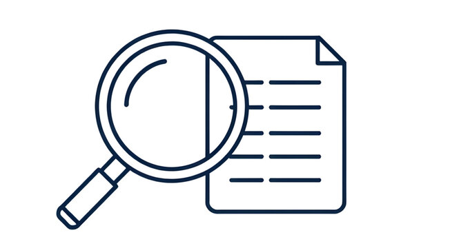 magnifying glass on a paper