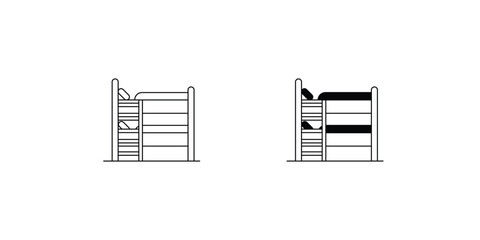 bunk bed set icon with white background vector stock illustration