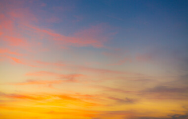 Colorful morning sky and cloud background and summer,Awesome sunset and soft pink clouds of pastel...