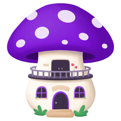 Purple Halloween Mushroom House