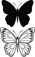 Butterfly Tattoo Stencil, Butterfly ClipArt, Files for Cricut 