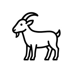 Fototapeta premium Goat icon, symbolizing pastoral livestock farming – outline