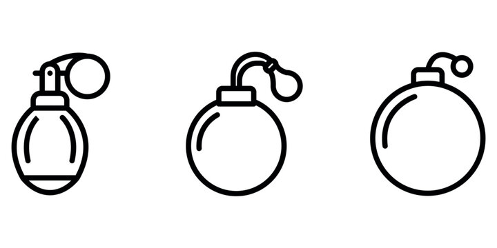 grenade outline or line icon design bundle.