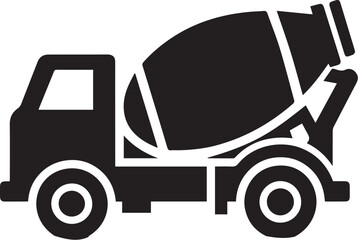 simple concrete cement mixer truck silhouette