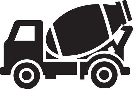 black cement mixer truck icon clip art preview