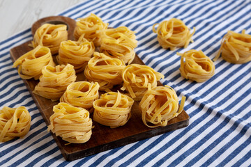 Raw Organic Dry Tagliatelle Pasta Ready to Cook