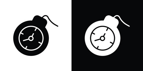 Deadline icon. Black and white silhouette. Icon vector © Annimo