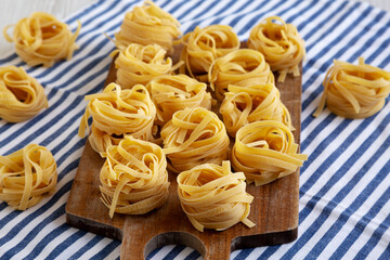 Raw Organic Dry Tagliatelle Pasta Ready to Cook