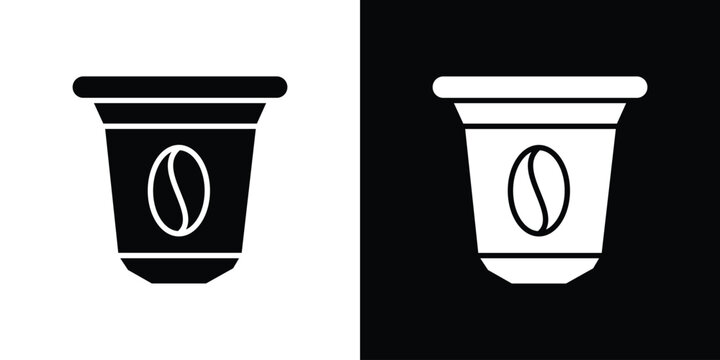 Coffee capsule icon. Black and white silhouette. Icon vector