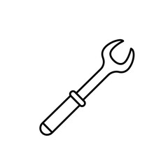 Box-End Wrench Icon. Ring Spanner Line Vector Illustration