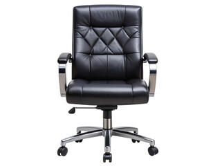 Obraz premium Luxury Executive Office Chair with Quilted Leather Finish, isolated on a transparent background.