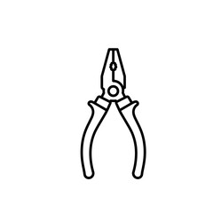 Pliers tool with ergonomic handles in minimalist line art design  