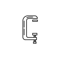 C-clamp tool outline for woodworking and metalworking projects  