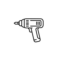 Drill tool in minimal line art style design  