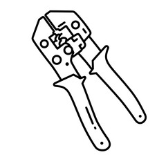 Crimping Tool Icon. Wire Crimper Line Vector Illustration